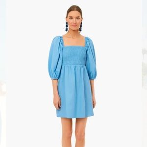 Tuckernuck Beaufort blue Annie smocked dress size medium